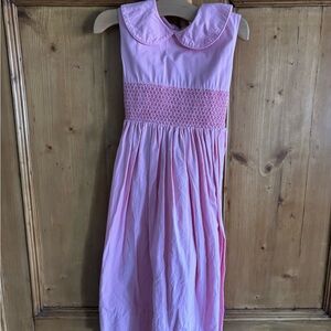 Strasburg Pink Smocked Dress with Peter Pan Collar